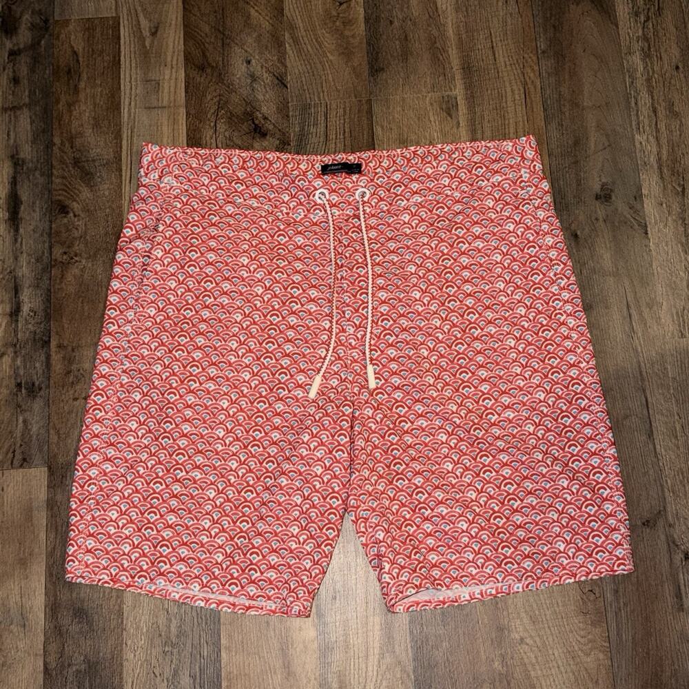 Johnnie-O West Coast Prep Manteo Pattern Board Shorts Swim Trunks Size Medium